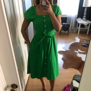Green J crew dress